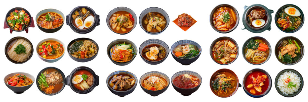 Variety of Delicious Korean Noodle Soup Dishes