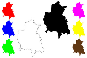 Leskovac City (Republic of Serbia, Jablanica District) map vector illustration, scribble sketch City of Leskovac map
