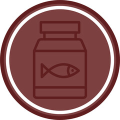 Fish Oil Vector Line Double Circle Maroon