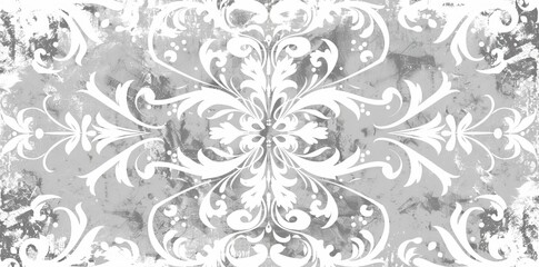 Digital tiles with cement damask pattern background