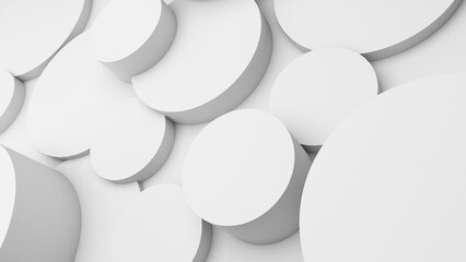 abstract geometric background shapes White circle in relief, both high and low used to add different messages to visuals or backdrop images.,3d rendering