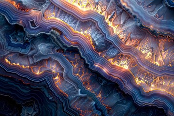 Obraz premium Geode Layers. Close-up of a geode showcasing intricate mineral layers and natural patterns.