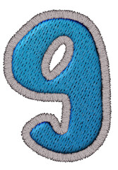 Number Playful Patchwork Alphabet stitched craft letter 9