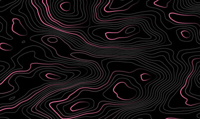 Abstract stylized height topographic contours map line background. Concept topographic map conditional geography scheme terrain path. Abstract vector illustration.