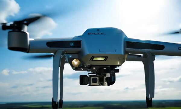A high-tech drone in mid-flight (mov)