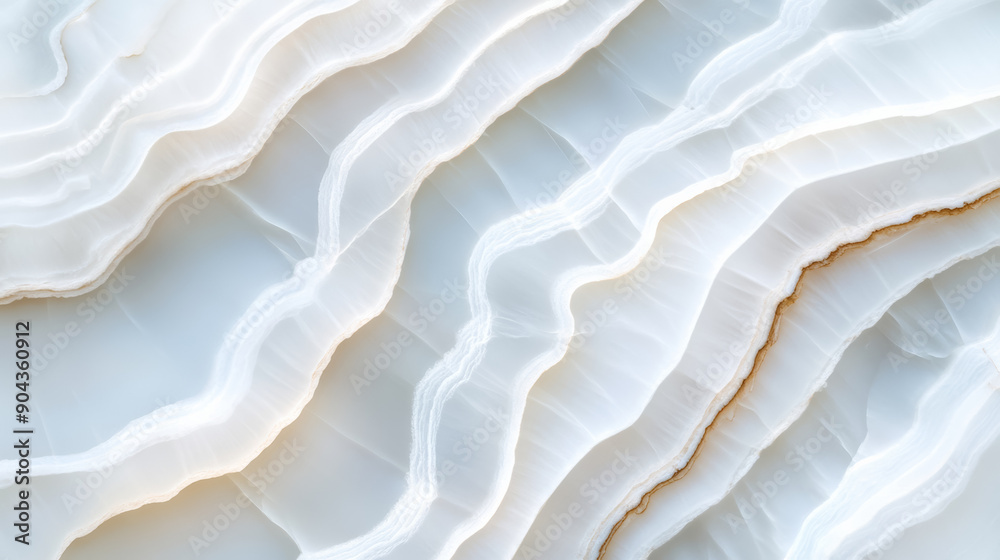 Sticker Closeup of alabaster stone with a smooth, almost translucent white surface and faint natural lines 