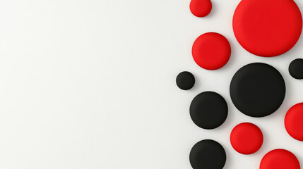 Elegant Black Friday abstract design with black and red shapes on a light grey background, room for text and promotions 