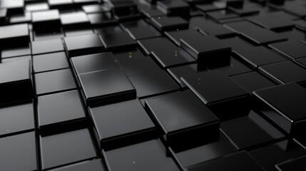 Fototapeta premium Abstract geometric blocks on dark background, 3d render.