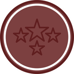 Star Vector Line Double Circle Maroon