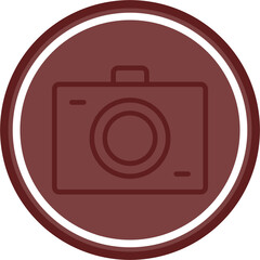 Camera Vector Line Double Circle Maroon