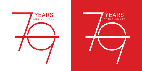 79th Indonesian Independence logo, 17 august 2024, IKN Celebration. 79 Logo, 79th Years Anniversary Logo, Red Color, Vector Template Design element for birthday, invitation, 