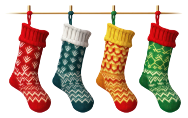 PNG Christmas sock hanging art.