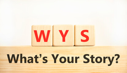 Storytelling and what is your story symbol. Concept words What is your story on beautiful wooden blocks. Beautiful white background. Business storytelling what is your story concept. Copy space