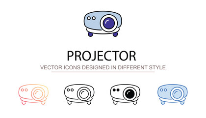 Obraz premium Projector icon design with white background stock illustration