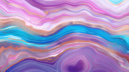 Obraz premium Abstract marble texture with blue, pink, and gold waves