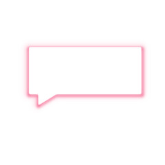 Naklejka premium Neon speech bubble in the shape of a rectangle. Speech bubble isolated