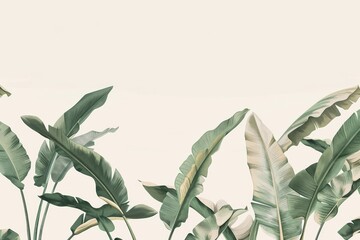 Illustration of tropical leaf desktop wallpaper background