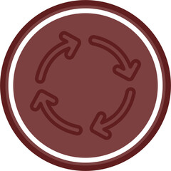 Roundabout Vector Line Double Circle Maroon