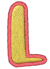 Uppercase Playful Patchwork Alphabet stitched craft letter L