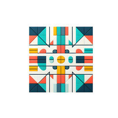 Fototapeta premium Vibrant Colorful Geometric Shapes Abstract Square Patterns Microstock Image