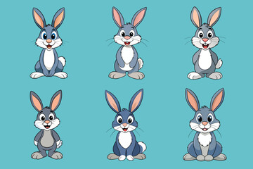 cute rabbit vector illustration, 