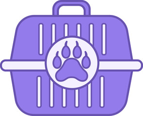 Colored Icon Pet Carrier. Vector Icon. Cage for Carrying a Cat or Dog. Bag for Moving Pets