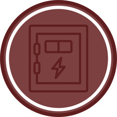 Fuse Box Vector Line Double Circle Maroon