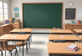 classroom with blackboard