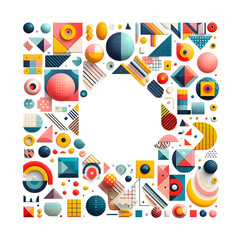 Obraz premium Vibrant Colorful Geometric Shapes Abstract Square Patterns Microstock Image