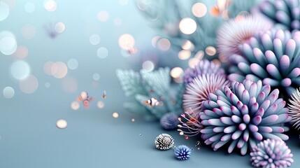 Fototapeta premium Bright coral formations and diverse fish thrive in a sunlit underwater paradise filled with vibrant colors and textures