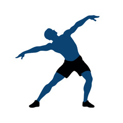 a body builder doing excersise vector silhouette, isolated white background