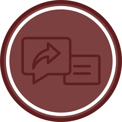 Forward Message Vector Line Double Circle Maroon