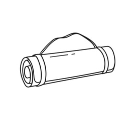 hand drawn yoga mat in doodle style