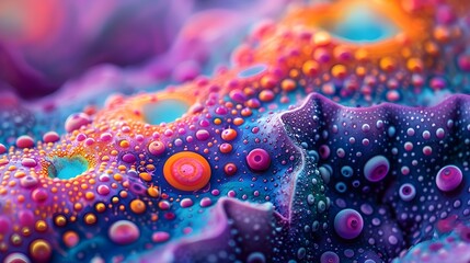 A colorful, abstract image of a sea creature with many small dots