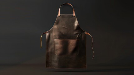Blank leather apron mockup for design presentation and printing depicted in 3D illustration and rendering