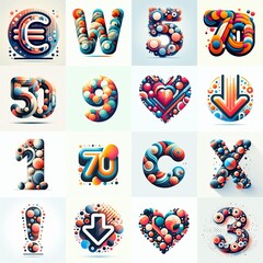 circles shapes Lettering Typeface. AI generated illustration