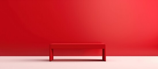 Red Bench Against Red Wall
