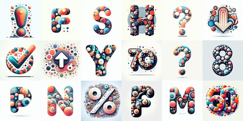 Obraz premium circles shapes Lettering Typeface. AI generated illustration