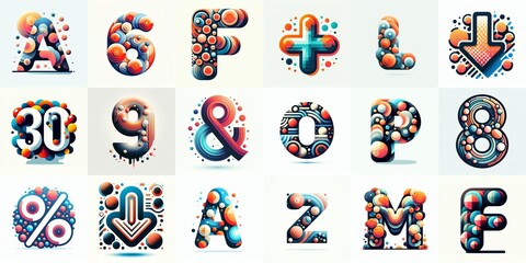 circles shapes Lettering Typeface. AI generated illustration