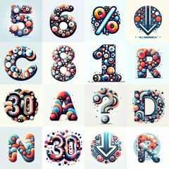 Fototapeta premium circles shapes Lettering Typeface. AI generated illustration