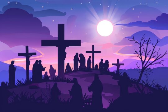 Holy week catholic tradition. Illustration --ar 3:2 --style raw Job ID: 13dfff97-992c-4198-aff3-9f41e041b187