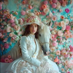Beautiful girl in flowers