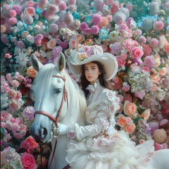 Beautiful girl in flowers