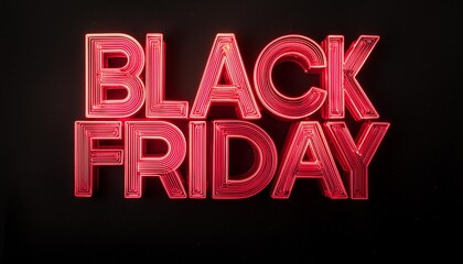 Black Friday Sale Neon, black background