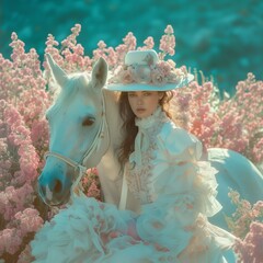 Beautiful girl in flowers