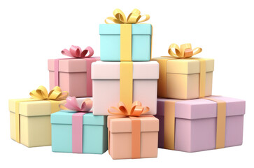 Obraz premium PNG Gift boxes white background celebration anniversary.