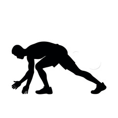 Obraz premium a runner prepare for run, step to run, coundown for run, vector silhouette, isolated white background