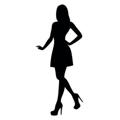 a woman stand with wear high heel, and holding one high heel  isolated white background 