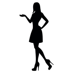 a woman stand with wear high heel, and holding one high heel  isolated white background 