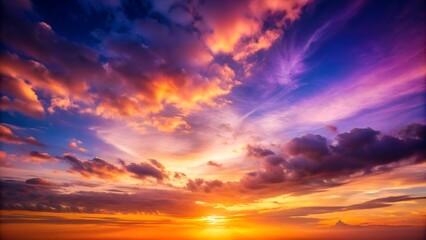 Fototapeta premium Pink and purple sunset with a serene mood. 